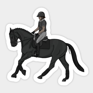 Black Dressage Canter Sticker